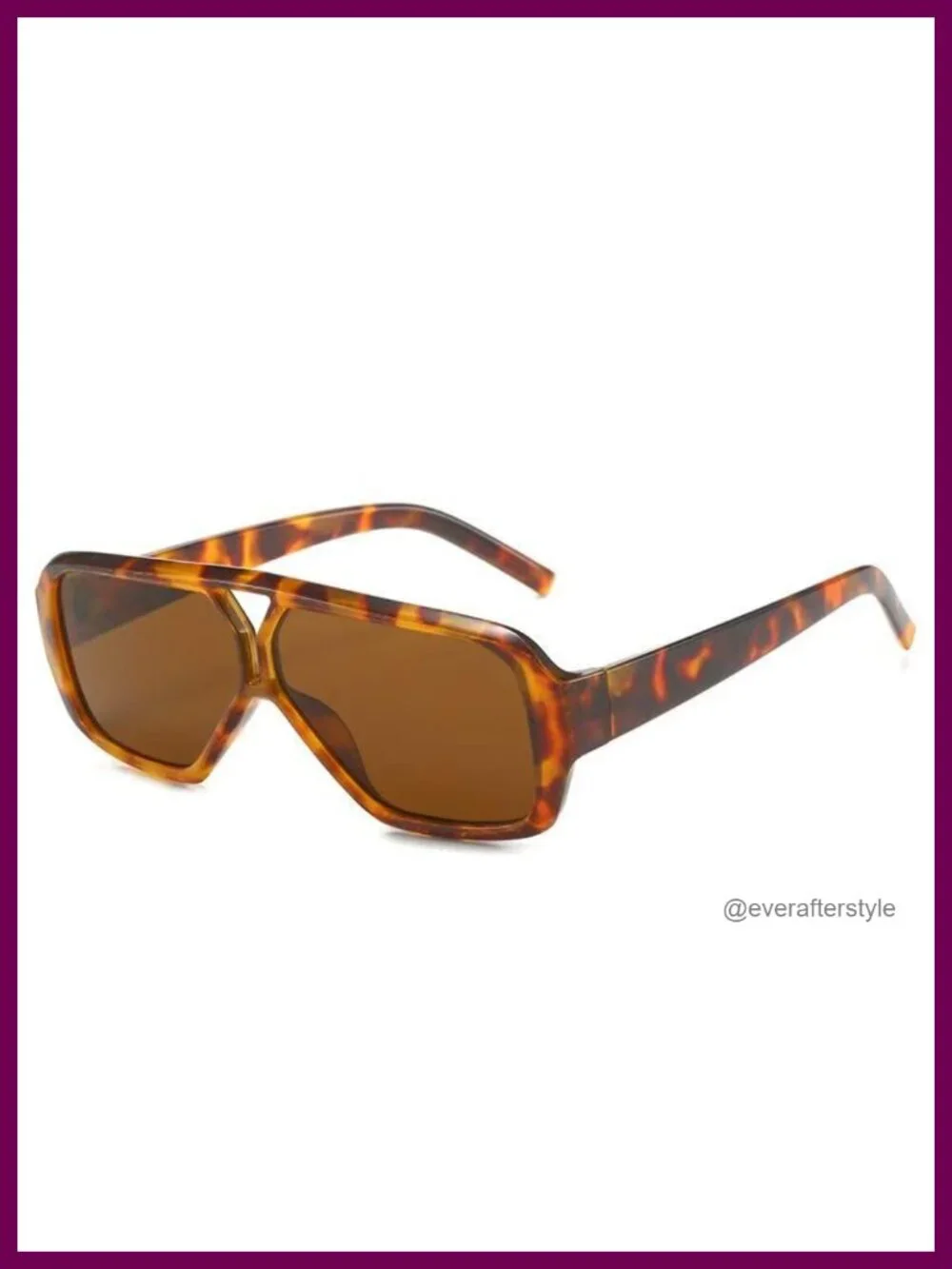 Oversized Square Aviator Sunglasses Retro UV Protection
